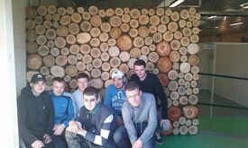 Brise vent en bois réalisé par les élèves de terminale bac pro Aménagement Paysager de la MFR le Clos Fleuri 